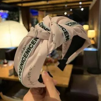 Женская повязка на голову из ткани, повязка на голову, аксессуары для волос розовый