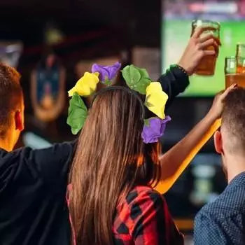 Женская повязка на голову Марди Гра, цветная искусственная роза, головной убор для вечеринки, повязка на голову с цветочной короной, аксессуары для подростков, взрослых, карнавальный костюм для вечеринки