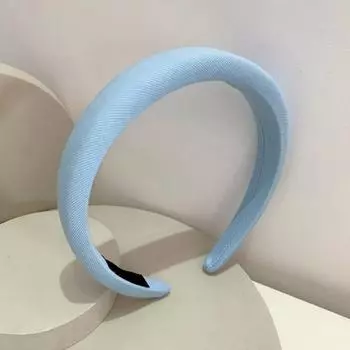 Женская повязка на голову, мягкая, однотонная, эластичная, легкая, противоскользящая, с фиксацией волос, обычный обруч для мытья лица, обруч для волос синий