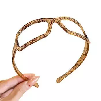 Женская повязка на голову Нескользящие зубчики Дизайн оправы для очков Акриловый материал Легкий обруч для волос Аксессуары для волос
