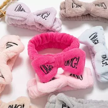 Женская повязка на голову OMG для мытья лица с большим бантом, спортивная повязка на голову, аксессуары для волос белый