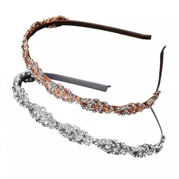 Женская повязка на голову, роскошная инкрустированная стразами тиара, Корона, свадебная повязка для волос, свадебные украшения для волос, выпускного вечера, вечеринки серебряный