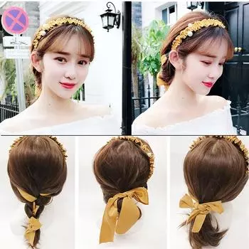 Женская повязка на голову с бантом и крестом из атласного материала, жемчужная повязка на голову, обруч для волос