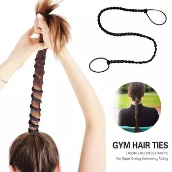 Женская повязка на голову с цветной плетеной повязкой на голову, нескользящие держатели для хвоста, аксессуары для волос чёрный