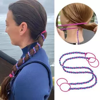 Женская повязка на голову с цветной плетеной повязкой на голову, нескользящие держатели для хвоста, аксессуары для волос чёрный