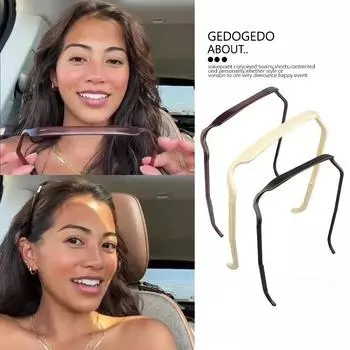 Женская повязка на голову с квадратными очками и очками, модная повседневная повязка на голову с прессованными волосами, невидимая повязка на голову с вьющимися волосами, фиксированная повязка на голову с артефактом