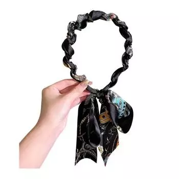 Женская повязка на голову с противоскользящими зубцами, дизайн с черепом, обруч для волос с лентой, эффект похудения, аксессуар для волос