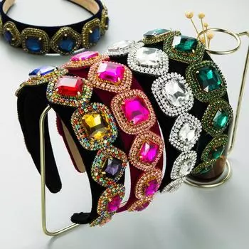 Женская повязка на голову, тяжелая повязка на голову, легкая роскошная дворцовая шпилька для волос, темпераментный головной убор премиум-класса OneSize белый