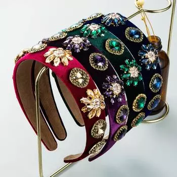 Женская повязка на голову в стиле барокко, винтажная повязка на голову Эдельвейс, простой универсальный фланелевой головной убор OneSize красный