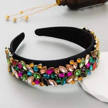 Женская повязка на голову в стиле ретро в стиле барокко для тяжелой промышленности, украшение для волос с широким краем OneSize зелёный