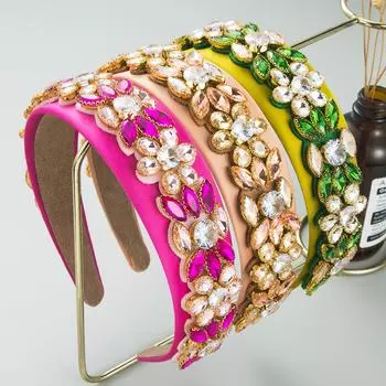 Женская повязка на голову в стиле ретро в стиле барокко, яркий цвет, гроты, небольшой ароматный головной убор OneSize розы красного