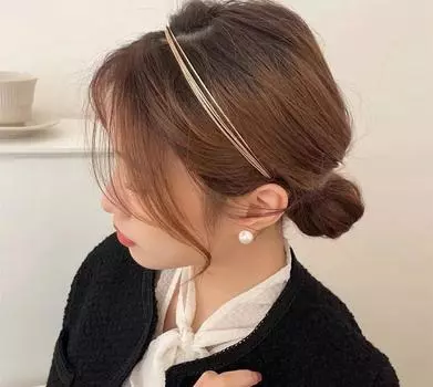 Женская повязка на голову золотого цвета, многослойный металлический обруч для волос, аксессуары для волос, гладкий обруч на голову