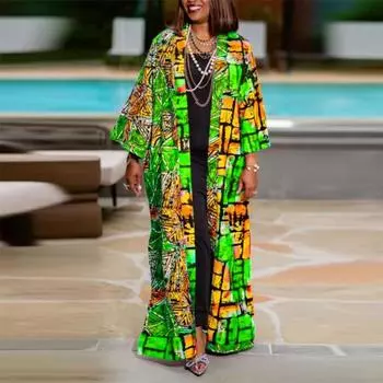 Женская повседневная блузка большого размера с передним клапаном и длинным рукавом с принтом L ярко-розовый