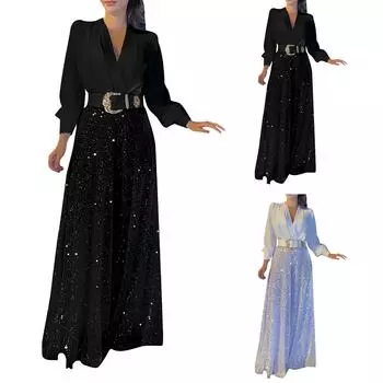 Женская повседневная блузка с набивным рисунком на рукавах и широкие брюки, вечернее платье, костюм XXL чёрный