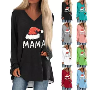 Женская повседневная длинная свободная футболка с длинными рукавами и v-образным вырезом с цветочным принтом XXXXXL чёрный