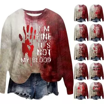 Женская повседневная домашняя уличная спортивная футболка с длинным рукавом и круглым вырезом, толстовка с принтом, уличная блузка, легкая толстовка с капюшоном на молнии для женщин S