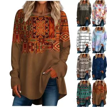 Женская повседневная футболка больших размеров с длинными рукавами и круглым вырезом, топ, пуловер XXXL белый