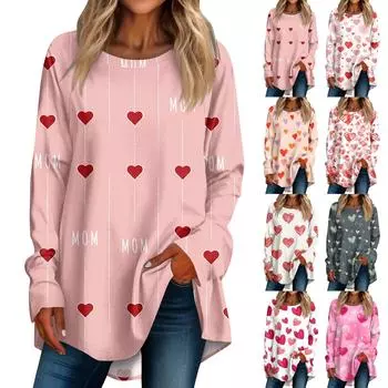 Женская повседневная футболка больших размеров с длинными рукавами и круглым принтом, верхний пуловер L бежевый