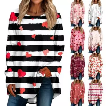 Женская повседневная футболка больших размеров с длинными рукавами и круглым принтом, верхний пуловер L бежевый