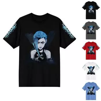 Женская повседневная футболка с короткими рукавами и круглым вырезом с принтом и буквенным топом XXL светло-синий