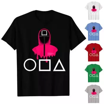 Женская повседневная футболка с короткими рукавами и круглым вырезом с принтом и буквенным топом S синий