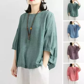 Женская повседневная футболка с круглым вырезом 45355, пуловер с рукавами «летучая мышь», однотонная блузка свободного покроя, уличная одежда L розовый