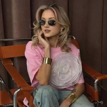 Женская повседневная футболка с круглым вырезом и коротким рукавом, 3D сетчатая пряжа с украшением в виде камелии, футболка свободного кроя, эластичный пуловер, топы, повседневная одежда S белый