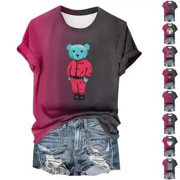 Женская повседневная футболка с круглым вырезом и цветочным принтом, длинный рукав L темно-зеленого