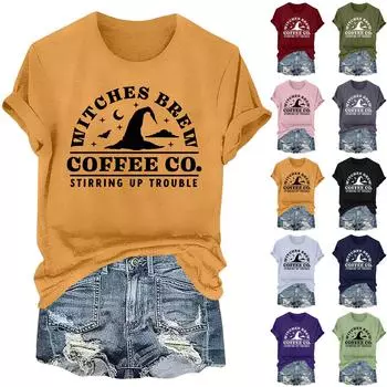 Женская повседневная футболка с круглым вырезом и коротким рукавом, пуловер S зелёный