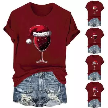 Женская повседневная футболка с круглым вырезом и коротким рукавом, пуловер XXL красный