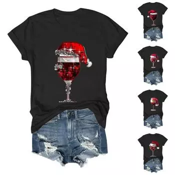 Женская повседневная футболка с круглым вырезом и коротким рукавом, пуловер S чёрный