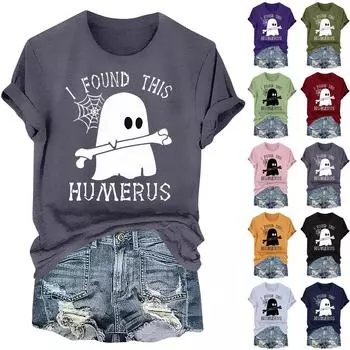 Женская повседневная футболка с круглым вырезом и коротким рукавом, пуловер L армия зеленый