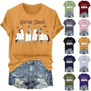 Женская повседневная футболка с круглым вырезом и коротким рукавом, пуловер L армия зеленый