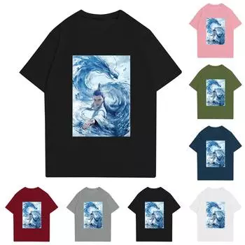 Женская повседневная футболка с круглым вырезом и короткими рукавами с принтом L чёрный