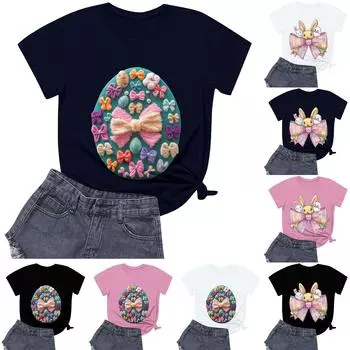 Женская повседневная футболка с круглым вырезом и короткими рукавами с принтом L бежевый