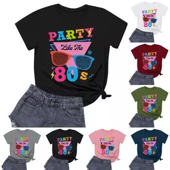 Женская повседневная футболка с круглым вырезом и короткими рукавами с принтом XXXXXL