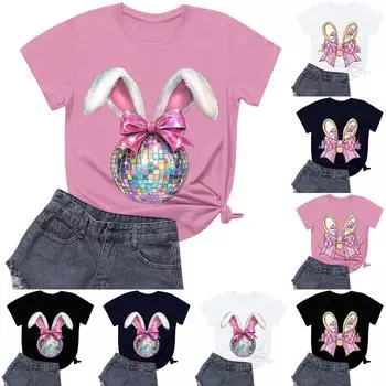 Женская повседневная футболка с круглым вырезом и короткими рукавами с принтом S тёмно-синий