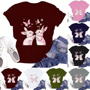 Женская повседневная футболка с круглым вырезом и коротким рукавом L армия зеленый