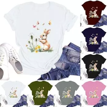 Женская повседневная футболка с круглым вырезом и коротким рукавом L армия зеленый