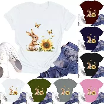 Женская повседневная футболка с круглым вырезом и коротким рукавом L армия зеленый