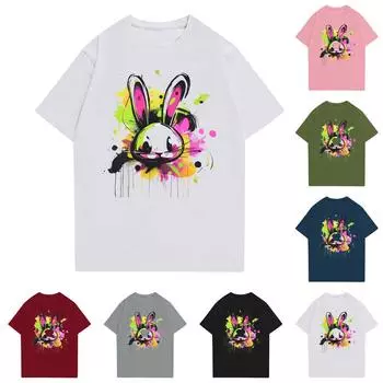 Женская повседневная футболка с круглым вырезом и короткими рукавами с принтом M белый