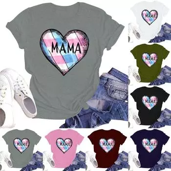 Женская повседневная футболка с круглым вырезом и короткими рукавами с принтом M чёрный