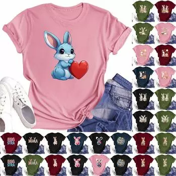 Женская повседневная футболка с круглым вырезом и короткими рукавами с принтом M чёрный