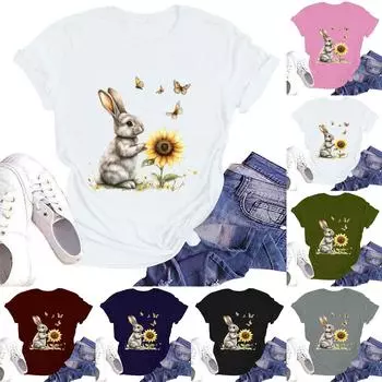 Женская повседневная футболка с круглым вырезом и коротким рукавом S чёрный