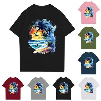 Женская повседневная футболка с круглым вырезом и короткими рукавами с принтом XXXL винный