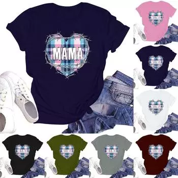 Женская повседневная футболка с круглым вырезом и короткими рукавами с принтом XL белый