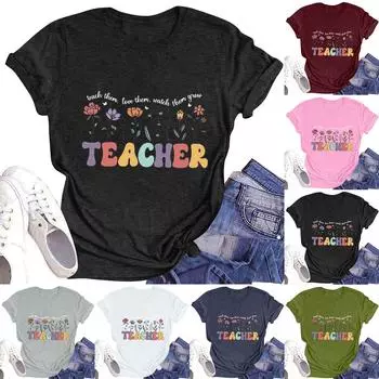 Женская повседневная футболка с круглым вырезом и короткими рукавами с принтом S белый