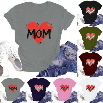 Женская повседневная футболка с круглым вырезом и коротким рукавом L винный