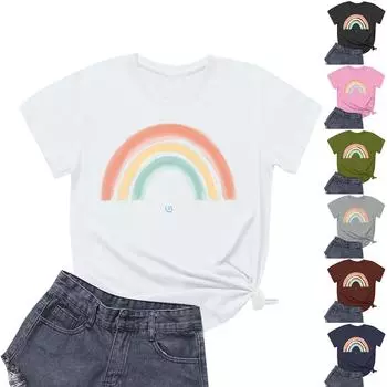 Женская повседневная футболка с круглым вырезом и короткими рукавами с принтом XXL белый