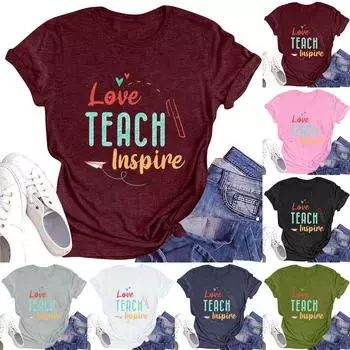 Женская повседневная футболка с круглым вырезом и короткими рукавами с принтом XXXXL розовый